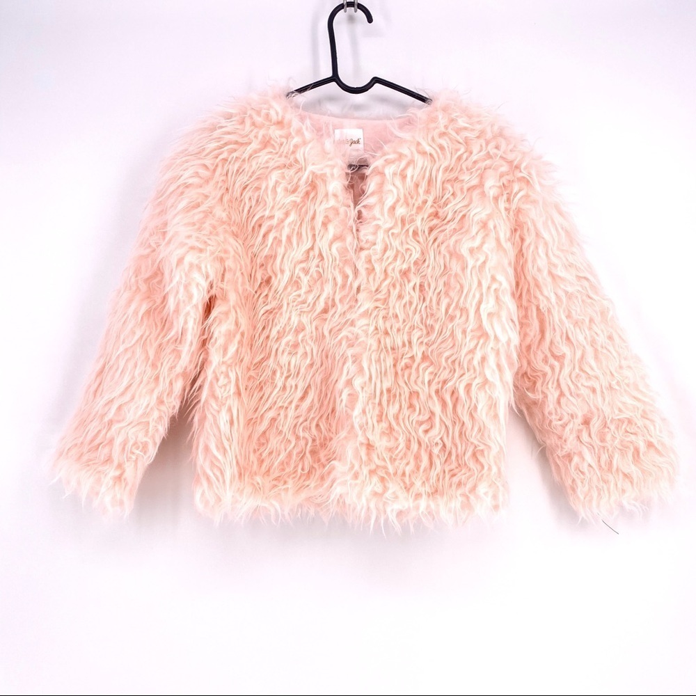 Girl's Cat & Jack barely Blush Faux Fur Jacket Coral Pink